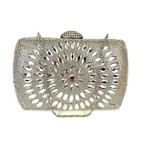 Evening Bag Clutch w Chain Handle Rhinestones
